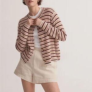 Madewell striped alpaca cardigan M